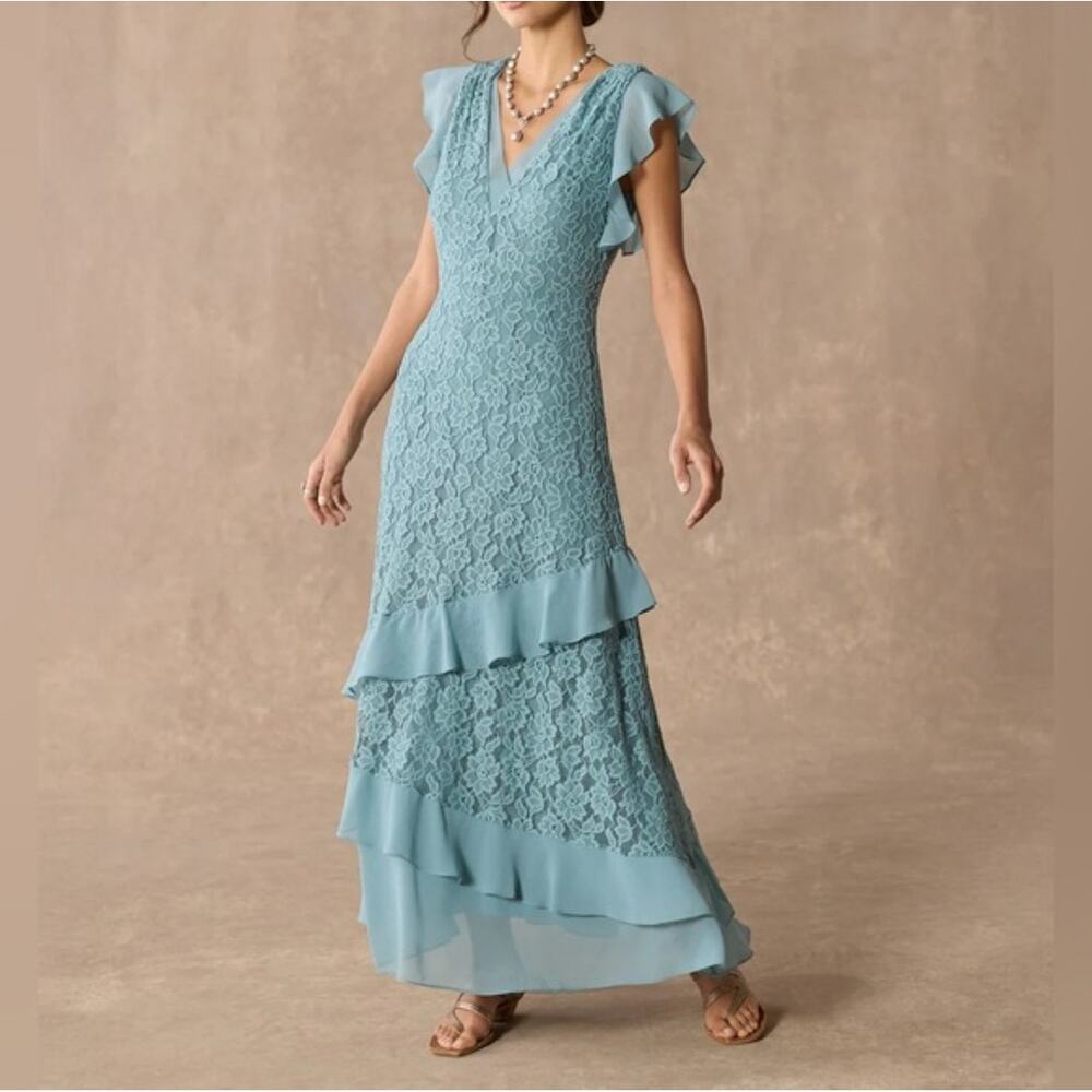 Sundance Promenade Au Jardin Lace Maxi Dress NWT